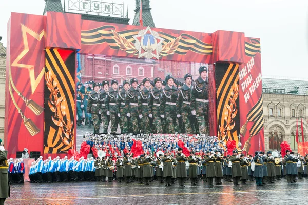 Desfile na Praça Vermelha em Moscou — Fotografia de Stock