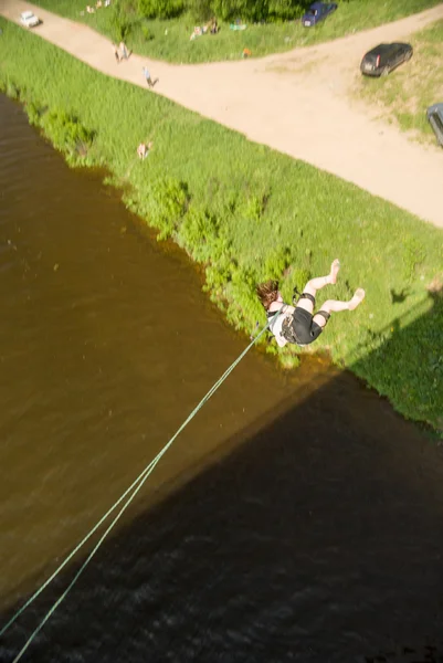 Extreme sports ropejumping — Stock Photo, Image