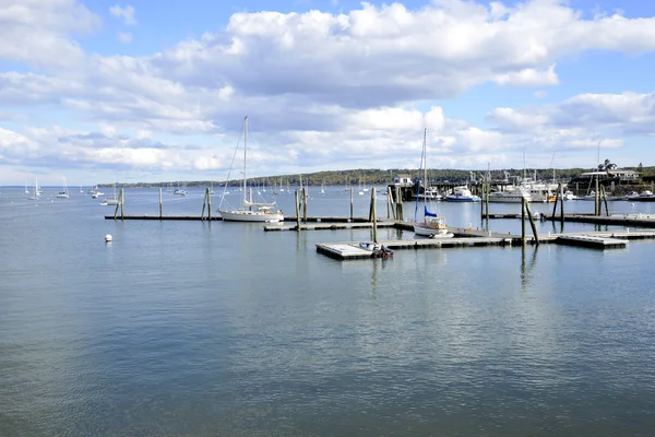 Łodzie na Rockland Harbor w Maine — Zdjęcie stockowe