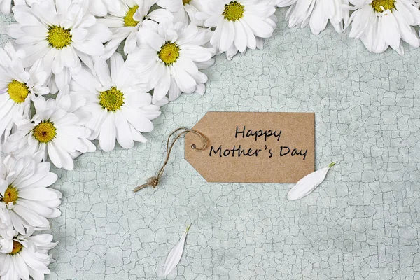 Mothers Day Card and Daisy Flowers — Stock Photo, Image