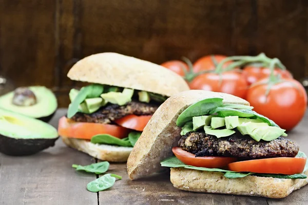 Vegan mantarlı Burger — Stok fotoğraf