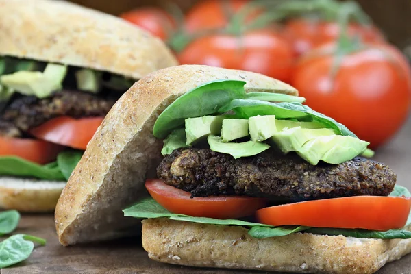 Vejetaryen mantarlı burger — Stok fotoğraf