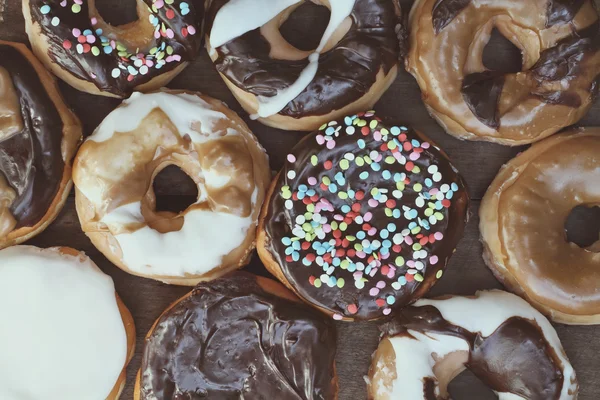 Blandade Donut bakgrund — Stockfoto