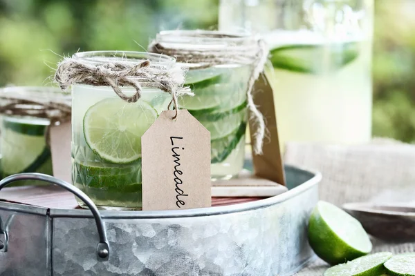 Limeade in Mason Jars — Stock Photo, Image