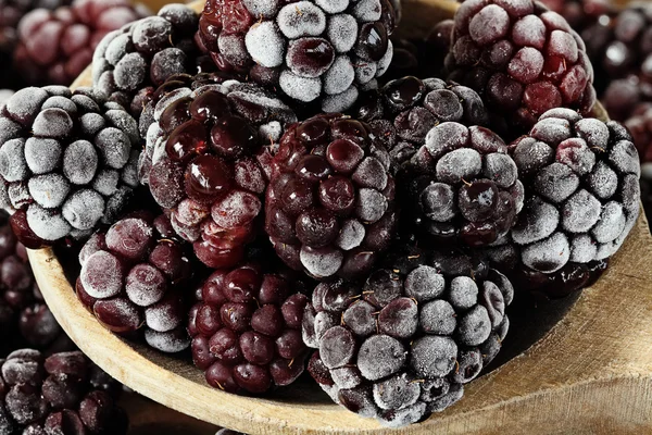 Spoonful of Frozen Blackberries — Stock Photo, Image