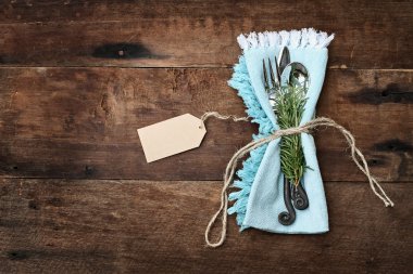 Rustik çatal ve peçete