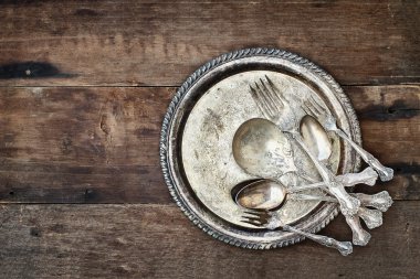 Antika gümüş ve plaka 