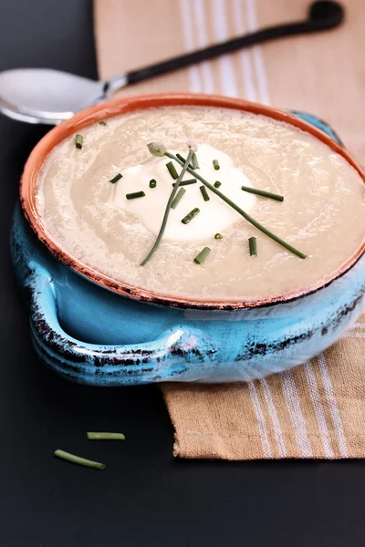 Sopa de batata fresca Leek — Fotografia de Stock