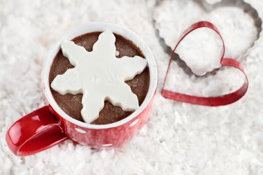 Hot Cocoa with Snowflake Shaped Whip Cream clipart