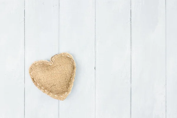 Día de San Valentín Corazón de arpillera — Foto de Stock