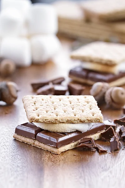 Smores et ingrédients — Photo