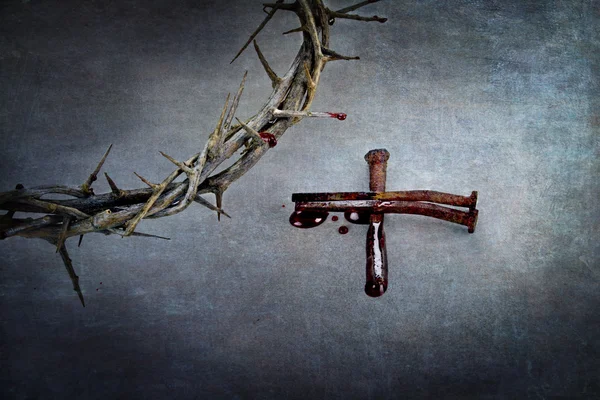 Crown of Thorns and Cross of Nails — Stock Photo, Image