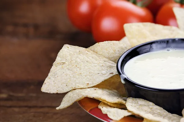 Tazón de Queso Blanco Salsa de Queso Blanco — Foto de Stock