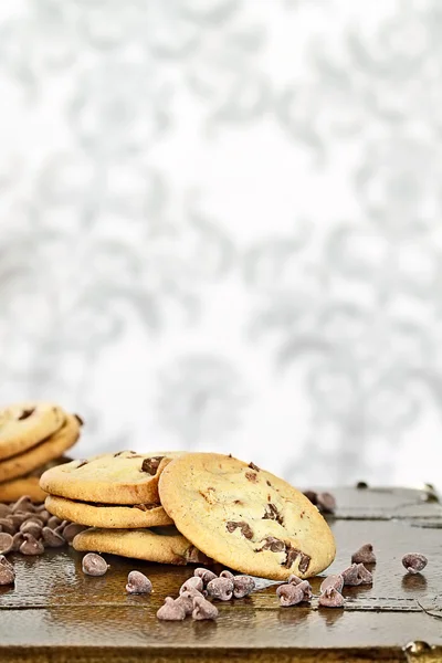 一堆堆巧克力饼干 — 图库照片
