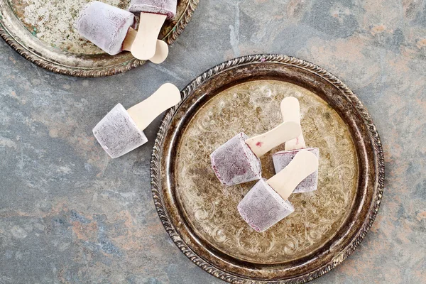 Blueberry and Yogurt Pops — Stock Photo, Image