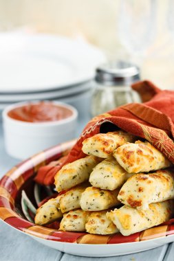 Cheesy Asiago Breadsticks and Dip clipart