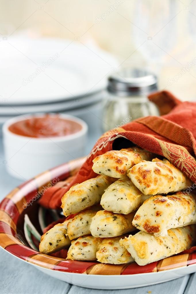 Cheesy Asiago Breadsticks and Dip