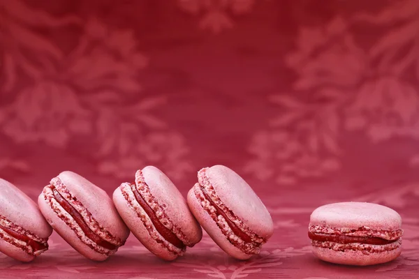 Truskawka macarons — Zdjęcie stockowe