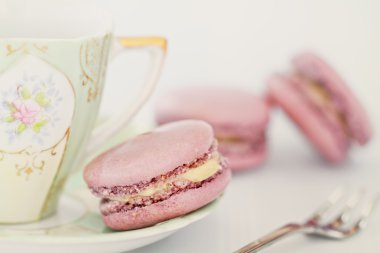 Macarons ve çay