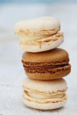 vanilya ve çikolata macarons