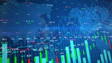 Dijital Borsa Çizelgesi veya mali yatırım için uygun önx ticaret grafiği ve şamdan grafiği. Ticari geçmiş konsepti için mali Yatırım eğilimleri.