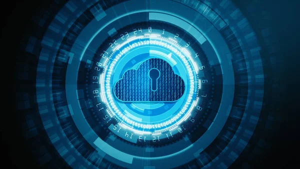 Kiberbiztonság Hud Digitális Felhőalapú Számítástechnikája Digitális Adathálózat Védelem Jövőbeli Technológiai — Stock Fotó