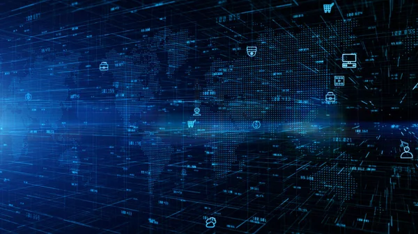 Technológia Digital Data Network Connection Cyber Security Concept Közösségi Hálózati — Stock Fotó
