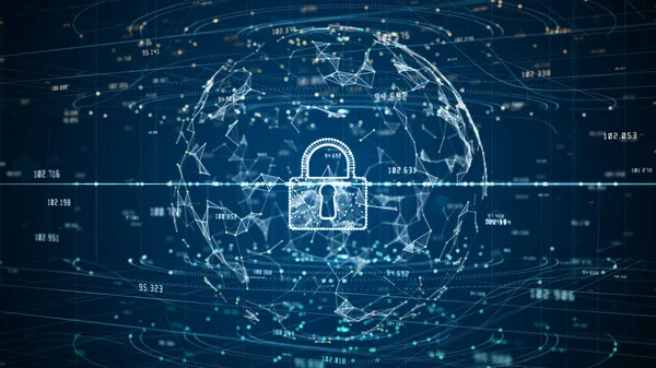 Ícone Bloqueio Dados Digitais Segurança Cibernética Proteção Rede Dados Digitais — Fotografia de Stock