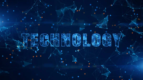 Technologie Tekst Technologie Digitale Dataverbinding Futuristische Abstracte Achtergrond — Stockfoto