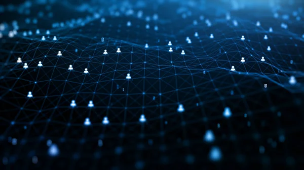 Menschen Internet Miteinander Verbinden Globale Netzwerkverbindung Technologie Digitales Datennetzwerk Und — Stockfoto