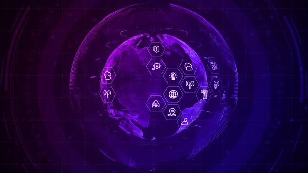Технология Сетевого Обмена Данными Цифровые Данные Cyber Security Глобальное Высокоскоростное — стоковое фото