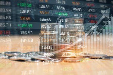 Yatırımcı için ticaret grafiği olan para yığını