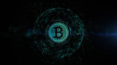 Bitcoin şifreleme, Dijital para değişimi, Engelleme teknolojisi bağlantıları arka plan kavramı.