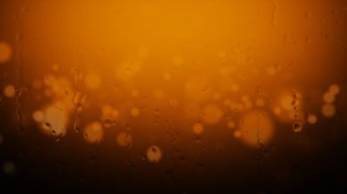 Cam zemine düşen yağmur damlaları, ışık ve bokeh. 3d oluşturma