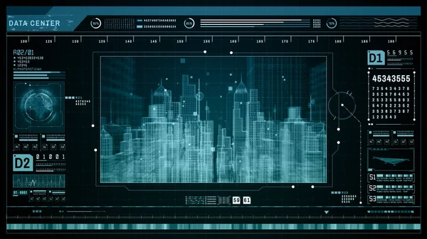 Hud Футуристичне Голографічне Сканування Технологія Розумного Міста Інтернет Єднання Технологія — стокове фото