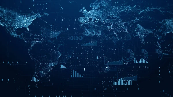 Digitale Data Finansielle Investeringer Handel Tendenser Finansdiagram Med Diagrammer Aktienumre - Stock-foto