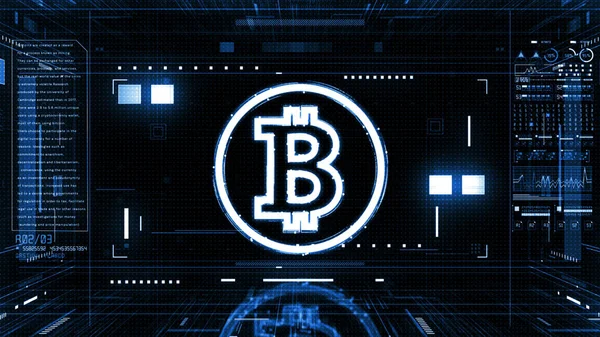 Цифрове Шифрування Криптовалюти Bitcoin Обмін Цифровими Грошима Єднання Технології Blockchain — стокове фото