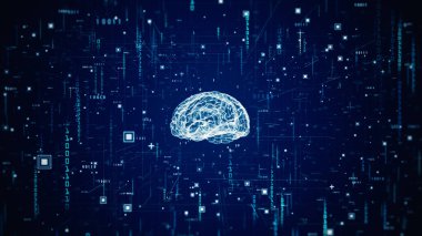 Yapay Zeka Yapay Zeka Beyni. Future Technology Concept Visualization. Büyük Veri Aktarım Bağlantısı. Teknoloji Dijital Veri Ağı Soyut Arkaplan.