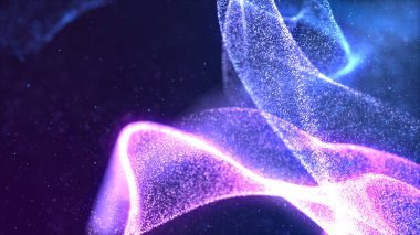 Toz ve ışık soyut arkaplan ile dijital parçacıklar büküm.