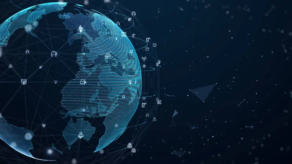 Technologie Netzwerk Datenverbindung Digitales Datennetz Und Cyber Sicherheit Futuristisches Globales — Stockfoto