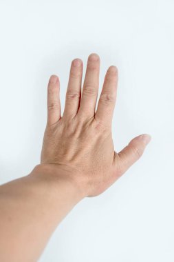 Beyaz arkaplanda avuç içi izole