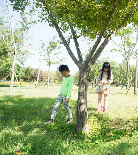 Niños enterrado tesoro juego —  Fotos de Stock