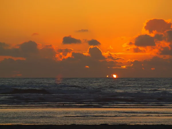 ビーチでの黄金の夕日 — ストック写真