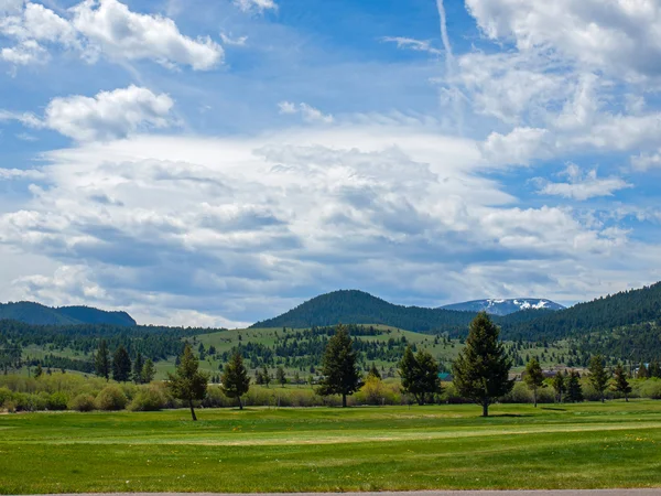 一个国家场景的田地、 小山在蒙大拿州美国 — 图库照片