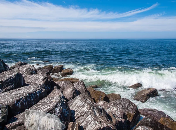 Vista do Rock Jetty at Ocean Shores Washington EUA — Fotografia de Stock