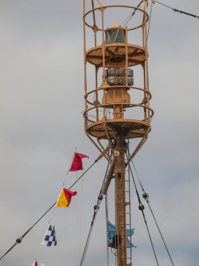 Columbia Lightship ana ışık ile deniz bayrakları asılı