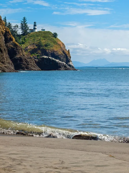 Cabo farol decepção na costa de Washington EUA — Fotografia de Stock