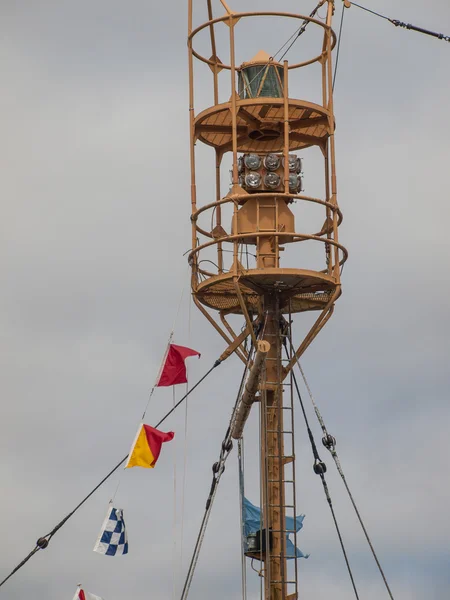 Columbia Lightship główne światło z morskie flagi wiszące — Zdjęcie stockowe