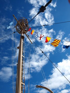 Columbia Lightship ana ışık ile deniz bayrakları asılı