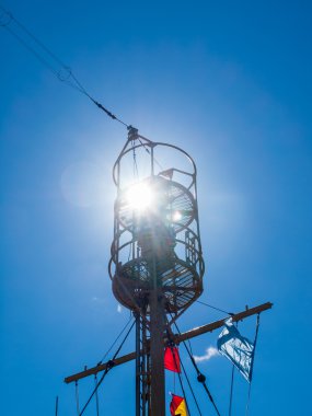 Columbia Lightship ana ışık ile deniz bayrakları asılı